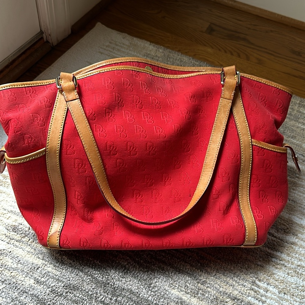 GUC Dooney Burke Red twill tote - Picture 7 of 7